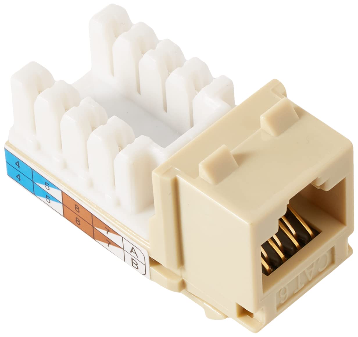 C2G 29310 Cat6 RJ45 Unshielded Keystone Jack, Ivory