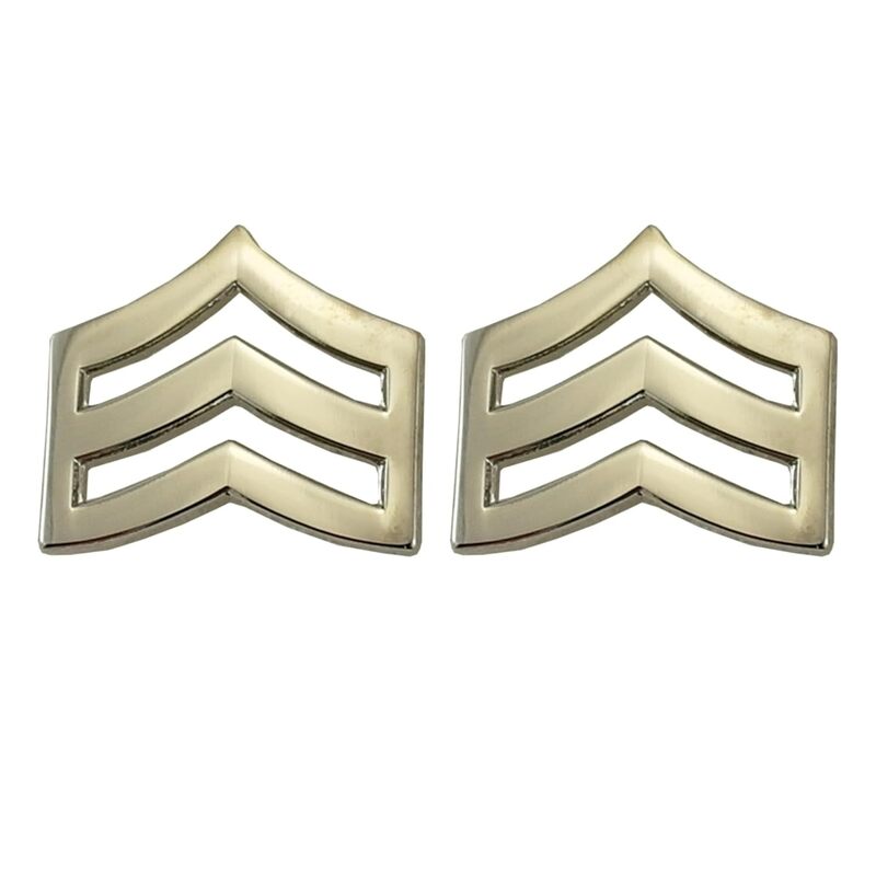 HERO'S PRIDE Metal Sergeant Chevron Rank Insignia Collar Pins