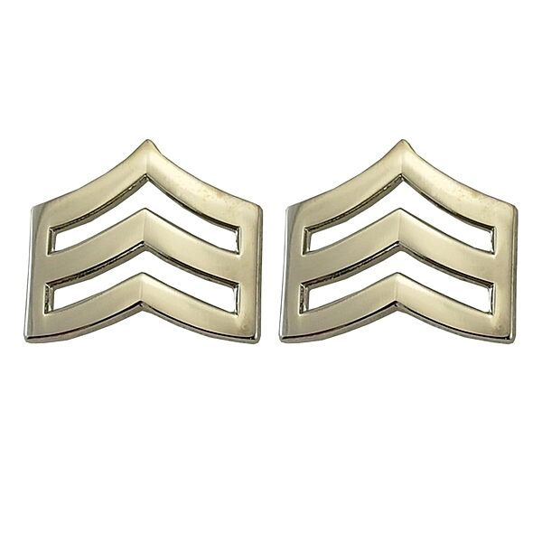 HERO'S PRIDE Metal Sergeant Chevron Rank Insignia Collar Pins