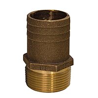 GROCO 1-1/4" NPT x 1-1/2" Bronze Full Flow Pipe to Hose Straight Fitting