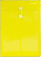 JAM PAPER Open-End Plastic Envelopes, Button & String