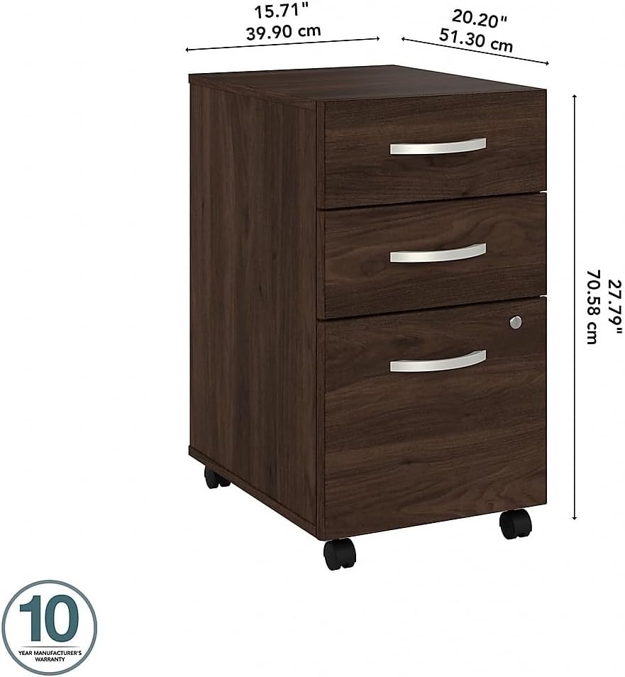 Bush Business Furniture Hybrid 3 Drawer Mobile File Cabinet