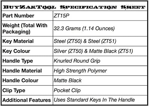 Zak Tool ZAK-15P Carbon Fiber Extension Tool with Key