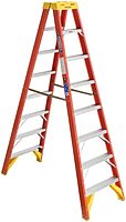 Werner (T6208) 8 ft Twin Step Ladder, Fiberglass, 300 lb Capacity