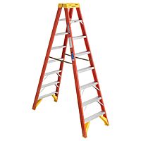 Werner (T6208) 8 ft Twin Step Ladder, Fiberglass, 300 lb Capacity