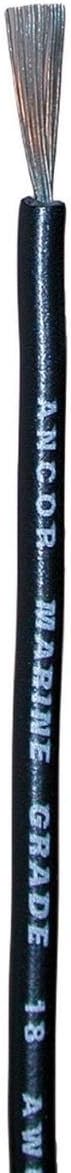 Ancor 100010 Tinned Copper Wire, 18 AWG (0.8mm2), Black - 100ft