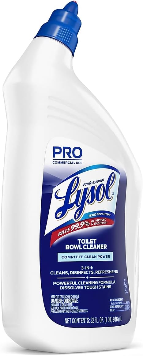 Lysol Professional Power Toilet Bowl Cleaner, 32 oz, Case of 12 - Wintergreen