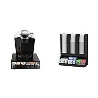 Mind Reader Coffee Pod Organizer and Condiment Station, Countertop Storage for 36 Pods, Cups, Coffee Accessories Square 36 Capacity + Organizer, 6 Compartment