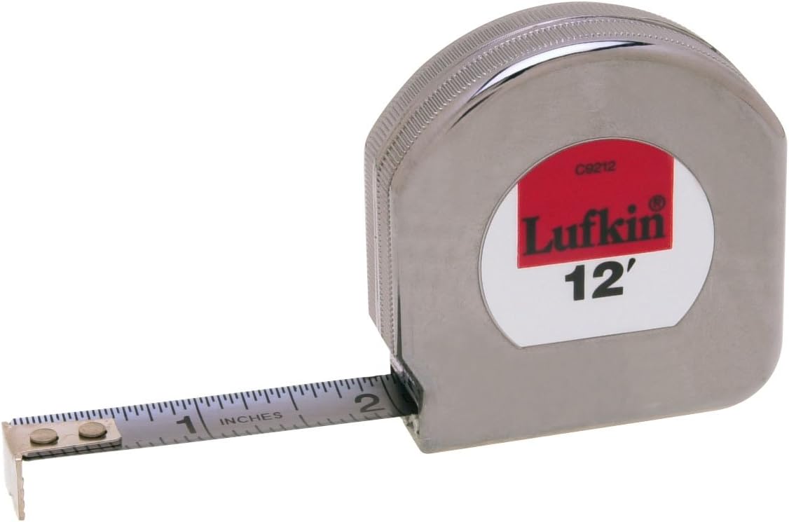 Crescent Lufkin 1/2" x 12' Mezurall Chrome Clad A8 Tape Measure - C9212