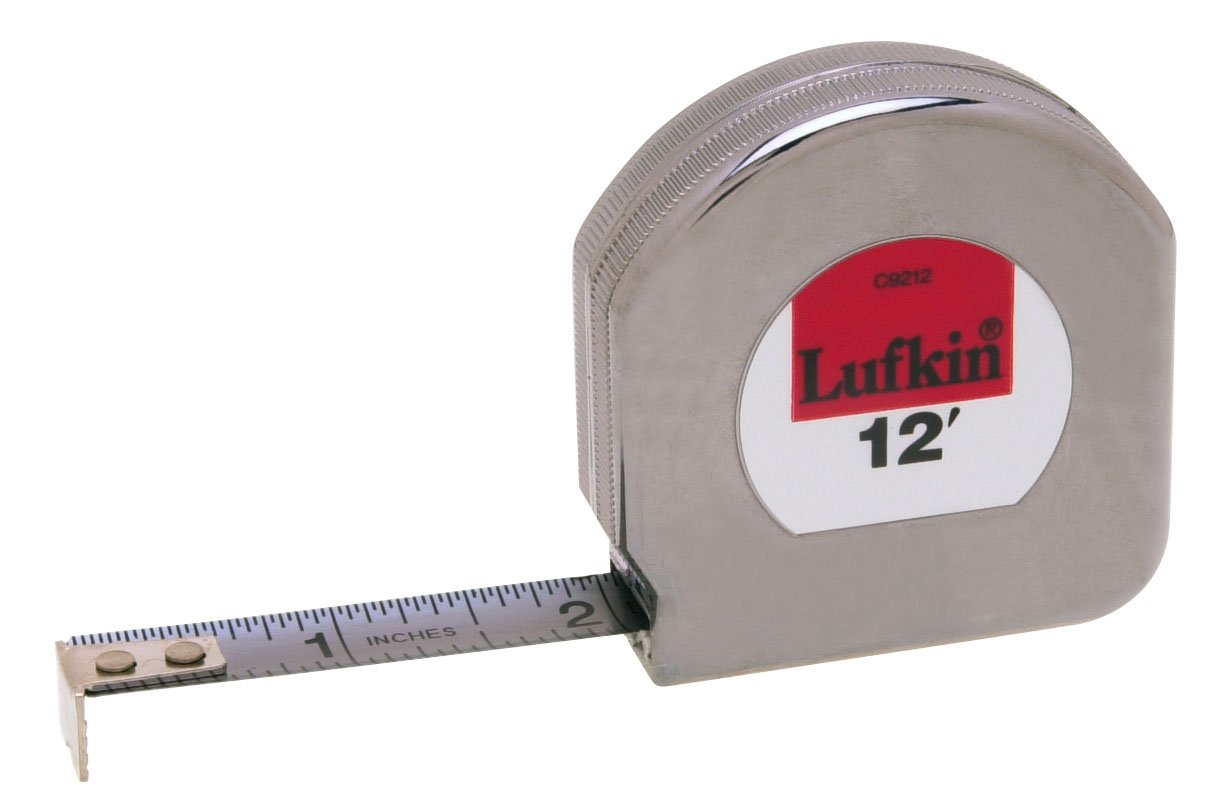 Crescent Lufkin 1/2" x 12' Mezurall Chrome Clad A8 Tape Measure - C9212