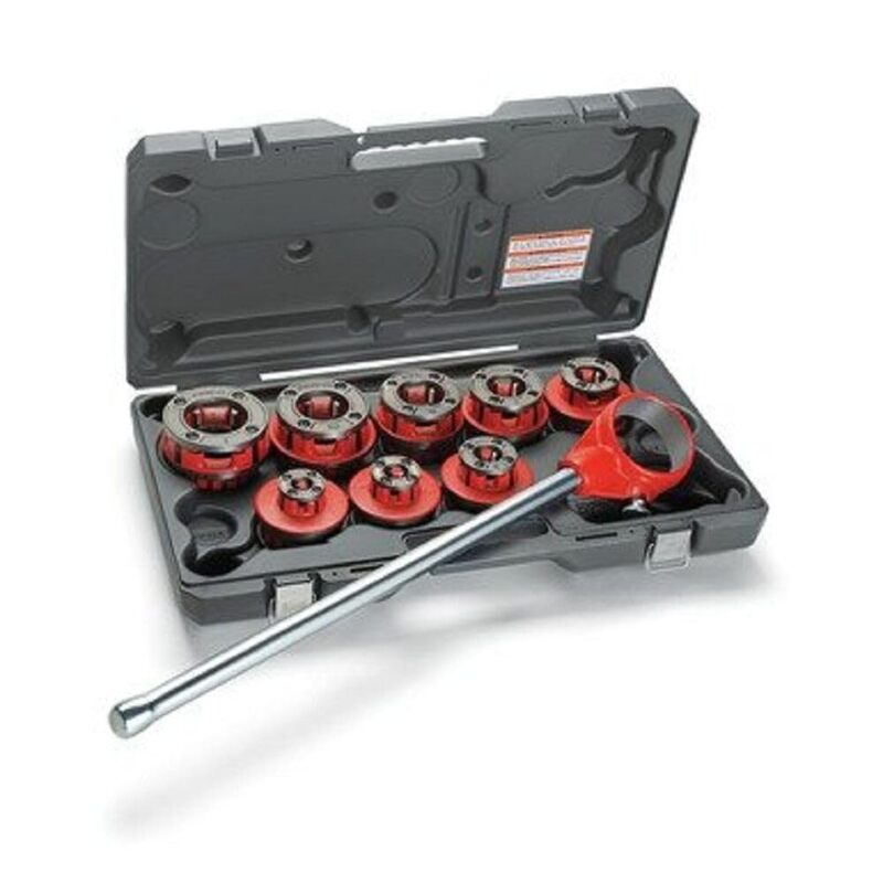 RIDGID, 36505, Exposed Ratchet Threader Set, 1/8 to 2 in,Silver/Red,Small