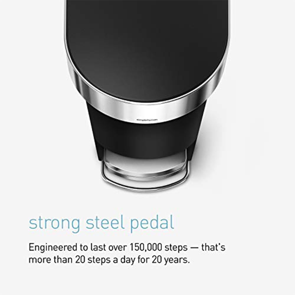 simplehuman Step Trash Can with LidShox, Steel Pedal & Liner Rim