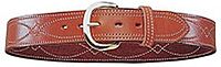 BIANCHI B9 Fancy Stitched Reversible Leather Belt, 1.75 in, Tan, Brass Buckle