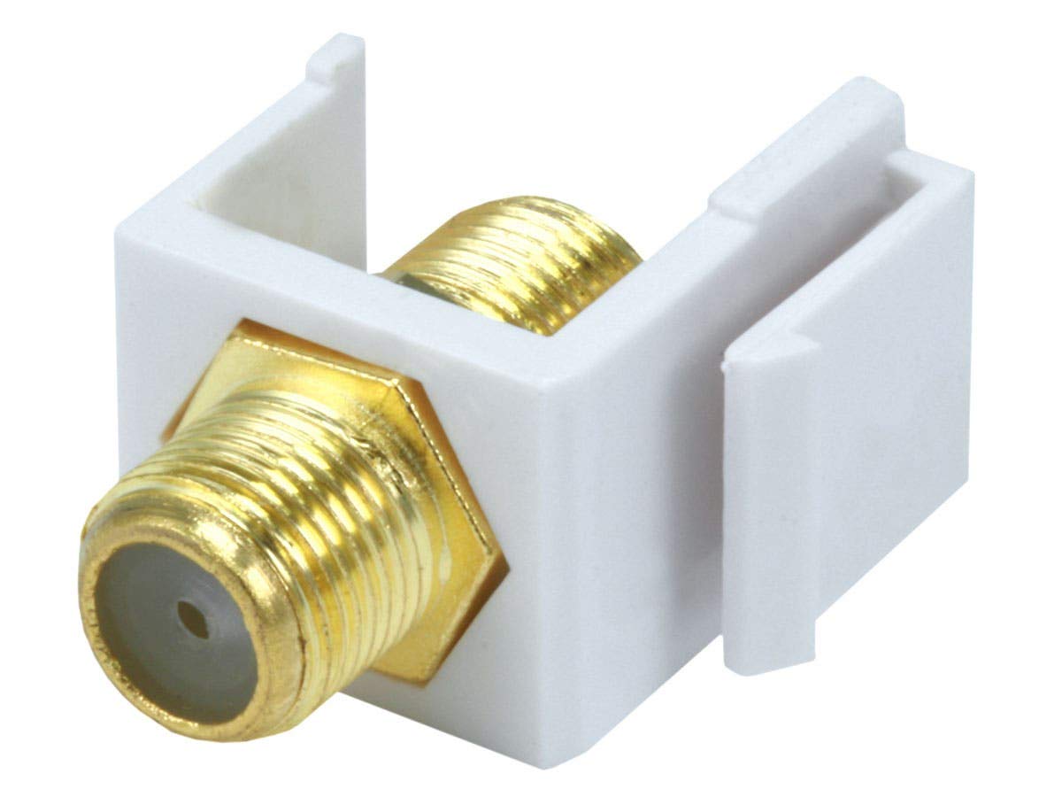Monoprice Modular F-Type Female Coupler Keystone Jack - White