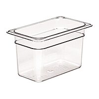 Cambro 46CW 3.9 qt Capacity, 10-7/16" Length x 6-3/8" Width x 6" Depth, Camwear Clear Polycarbonate Fourth Size Food Pan