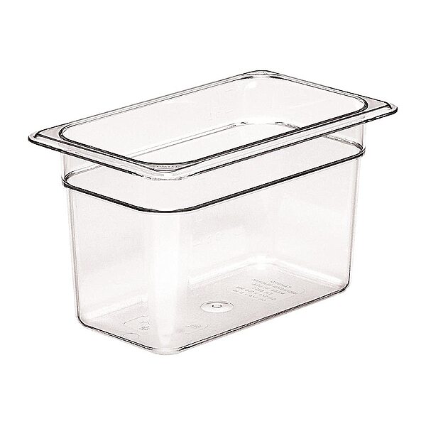 Cambro 46CW 3.9 qt Capacity, 10-7/16" Length x 6-3/8" Width x 6" Depth, Camwear Clear Polycarbonate Fourth Size Food Pan