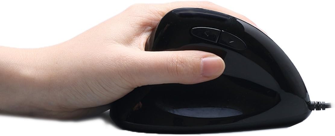 Imouse E7 - Ergonomic Mouse for Left Hand, with Cable, Programmable Functions, and Adjustable Weight, Black