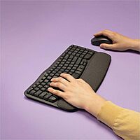 Logitech Wave Keys MK670 Wireless Ergonomic Keyboard And Signature M550 L Wireless Mouse Combo, Graphite, 920-012059