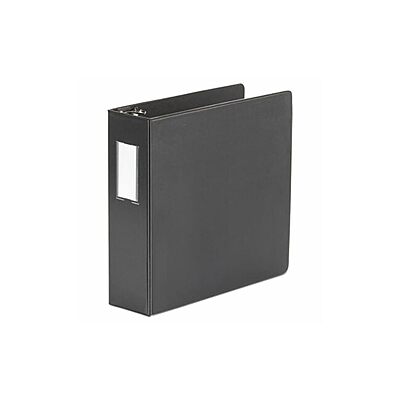 Universal Deluxe Non-View D-Ring Binder with Label Holder, 3 Rings, 3" Capacity, 11 X 8.5, Black