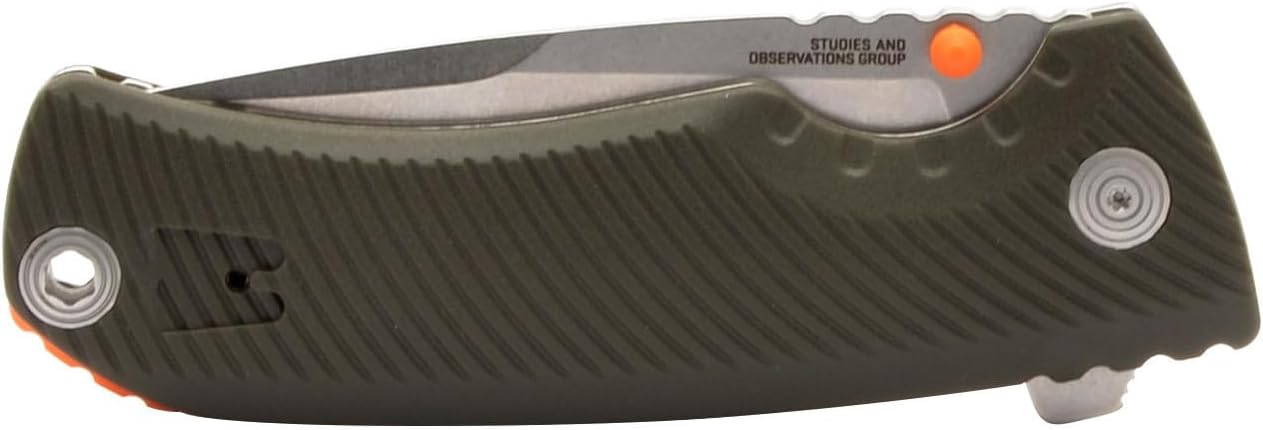SOG Tellus FLK Full-Sized Frame Lock Folding Knife, GRN Handle, CRYO 440C Stainless Steel Blade, Reversible Pocket Clip