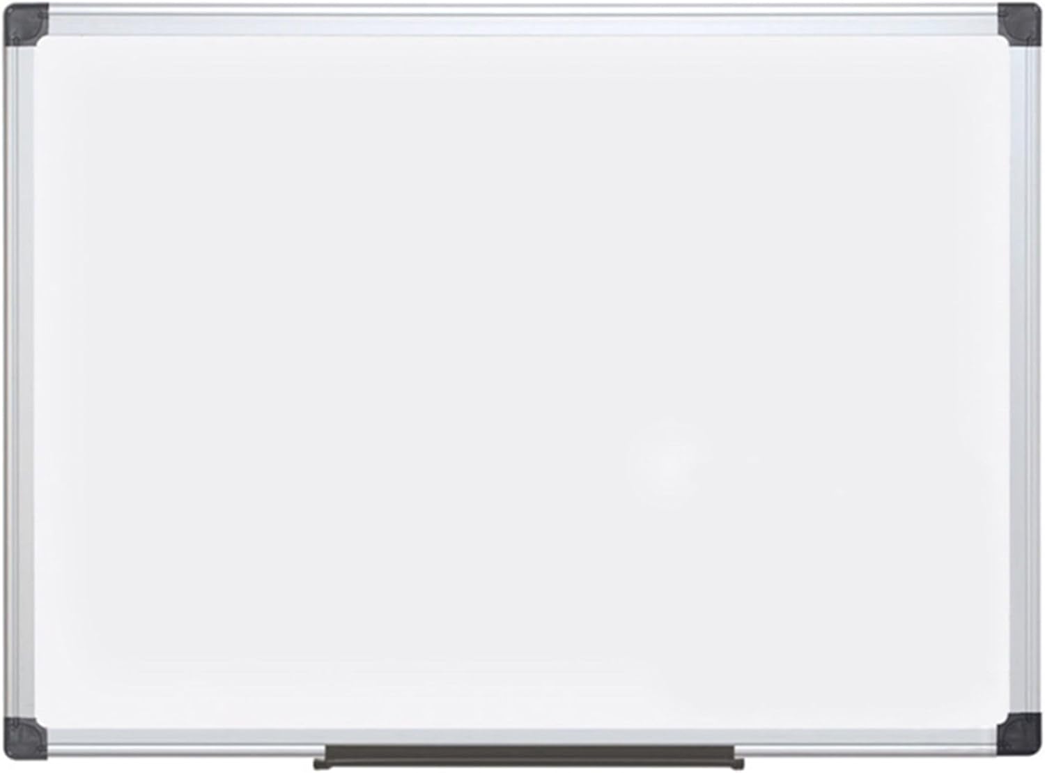 MasterVision Maya Series Magnetic Dry Erase Board, Lacquered Steel Whiteboard, Snap-On Marker Tray, Wall Mounting Kit