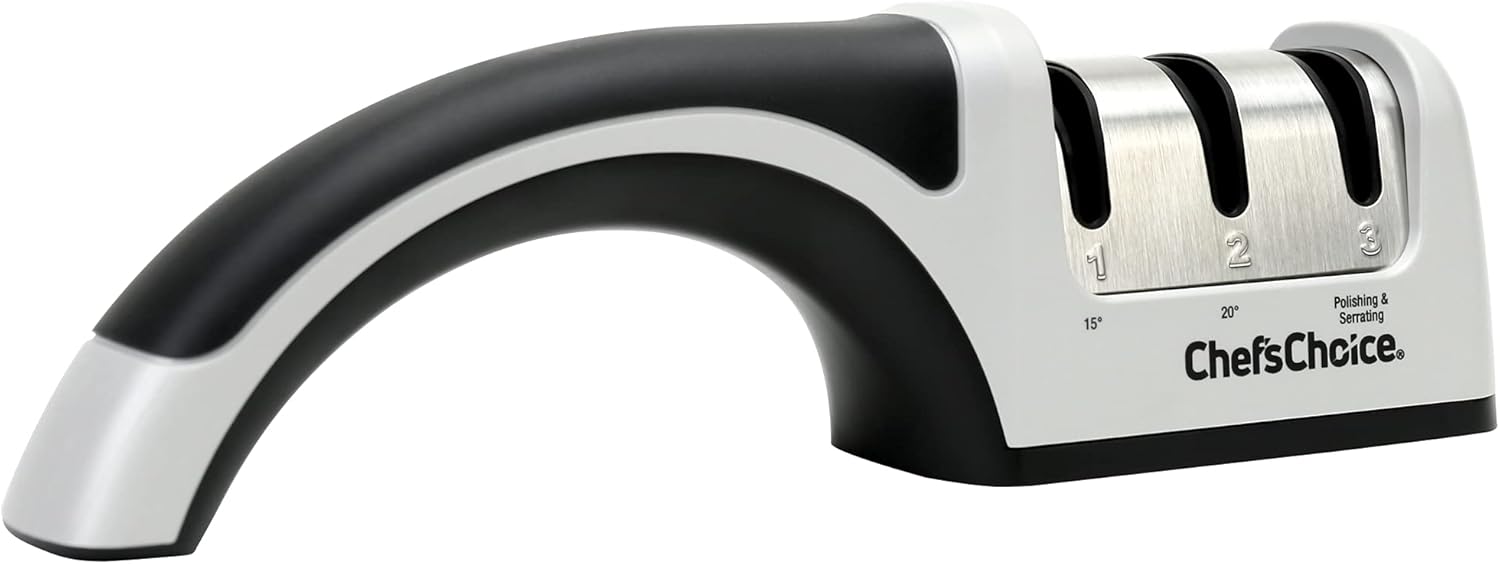 Chef’sChoice Manual Knife Sharpeners for 15- and 20-Degree Straight-Edge and Serrated Knives with Diamond Abrasives Precise