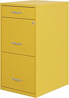 Realspace SOHO Organizer 18inD Vertical 3-Drawer File Cabinet, Gold