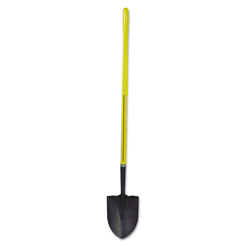 Nupla 72-016 16 gauge Ergo-Power Round Point Shovel with Hollow Back and 48" Fiberglass Straight Handle