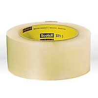 3M Scotch 375 Synthetic Rubber Hot Melt Box Sealing Adhesive Tape, 0.07mm Thick, 50m Length x 48mm Width, Clear