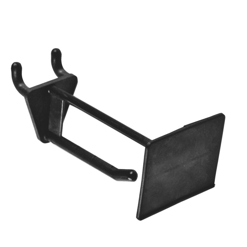 AZAR DISPLAYS Glass-Filled Nylon Pegboard Scan Hooks with Locking Lexan Label Plate, 50-Pack