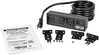 Tripp Lite 3 Outlet Surge Protector Power Strip with Mounting Brackets, 10ft Cord, 2 USB Charging Ports, & $20