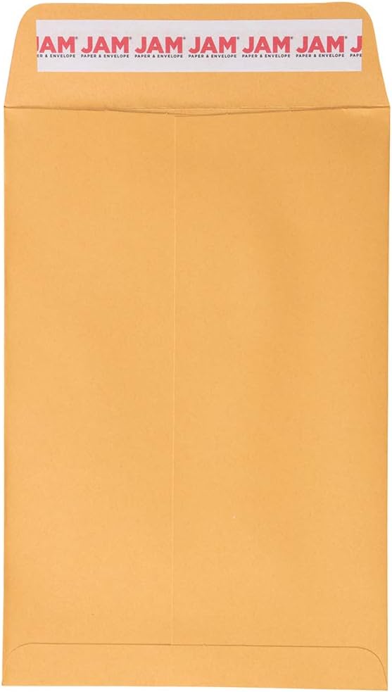 JAM PAPER Open End Catalog Envelopes with Peel & Seal - Brown Kraft Manila