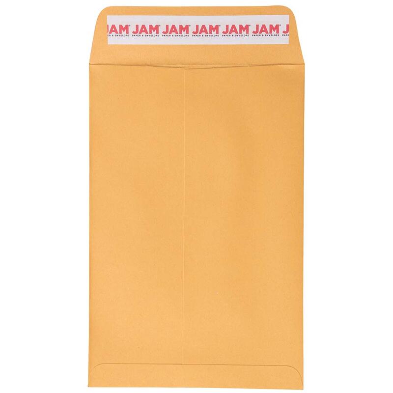 JAM PAPER Open End Catalog Envelopes with Peel & Seal - Brown Kraft Manila