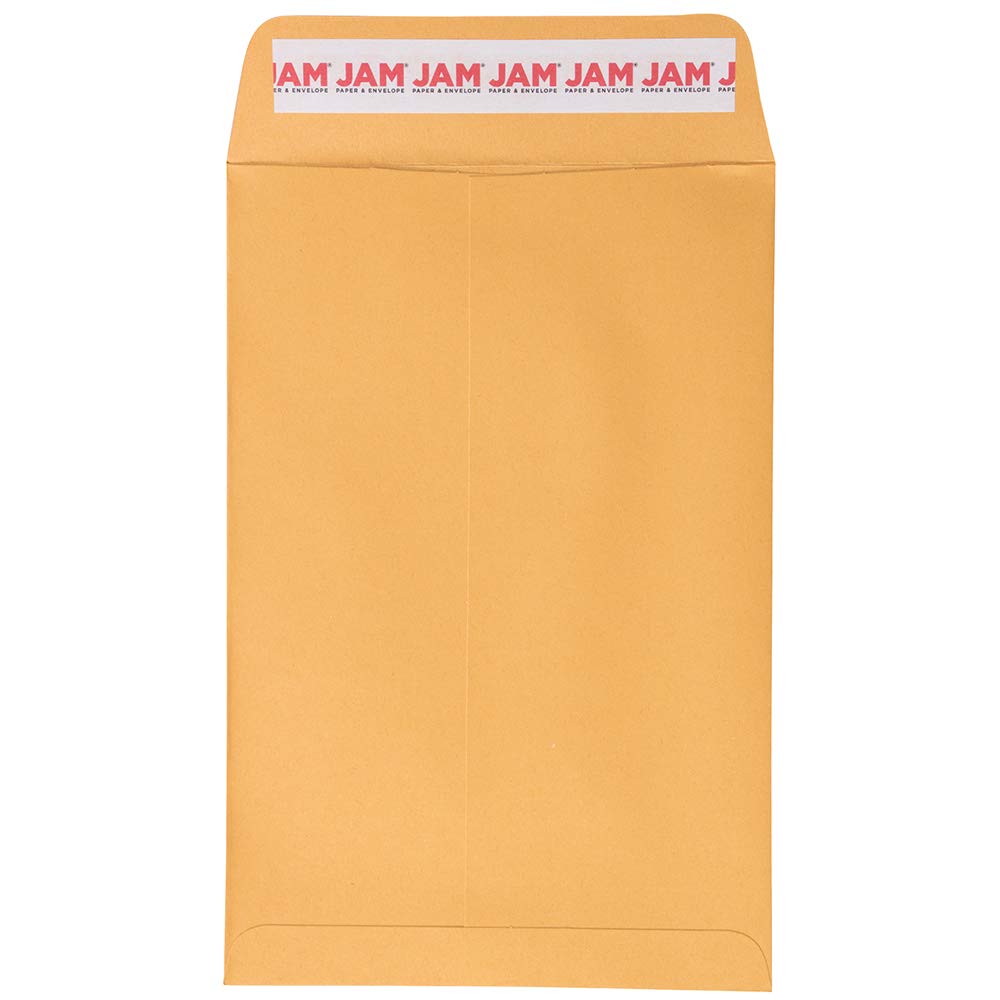 JAM PAPER Open End Catalog Envelopes with Peel & Seal - Brown Kraft Manila