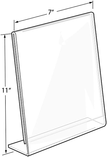 Azar Displays Acrylic L-Shaped Sign Holders, Clear - Pack of 10