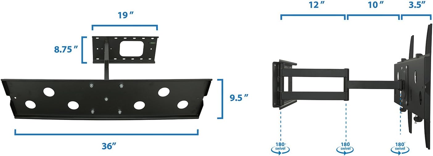 Mount-It! Long Arm TV Wall Mount with 26 Inch Extension, Swing Out Full Motion Design for Corner Installation, Fits 40 50