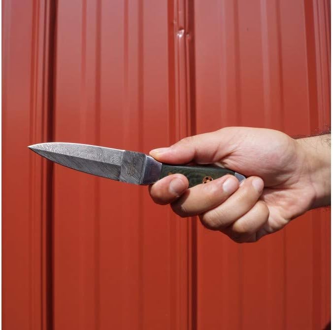 BucknBear Custom Handmade Damascus Bodice Dagger Knife (Micarta Handle)