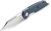 Boker Plus Hea Hunter Pocket Knife- 2.88" D2 Steel Blade with Frame Lock and Blue G10 Scales, Designed by Headesigns