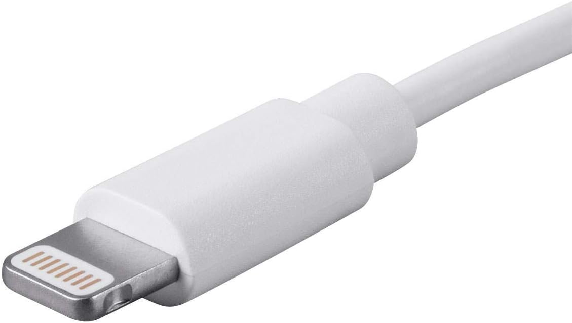 Monoprice Lightning to USB Type-A Charging Cable - Apple MFi Certified, 3 Feet, White - Essential Series
