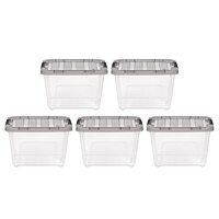 IRIS USA 19 Quart Stack & Pull Clear Plastic Storage Box, Gray, 5 Pack