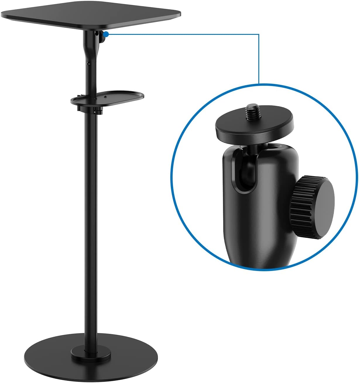 Mount-It! Dual Use Projector Stand, 2 Mounting Options: 1/4" Screw and Platform Portable Projector Stand For Mini Projectors