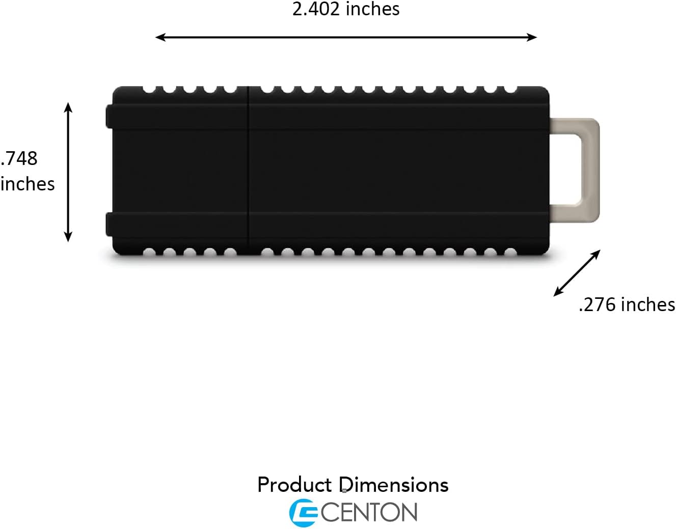 Centon DataStick Pro USB 3.0 Flash Drive, 8GB, Elite Black, S1-U3E1-8G