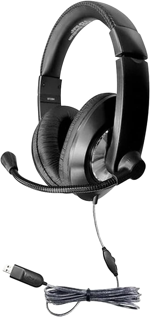 HamiltonBuhl Smart-Trek Headset || Durable Steel-Reinforced Gooseneck Mic, USB Plug