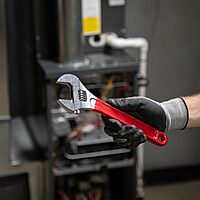 Klein Tools D507-10 Adjustable Drive Wrench, Forged with Extra Capacity Jaw and High Polish Chrome Finish