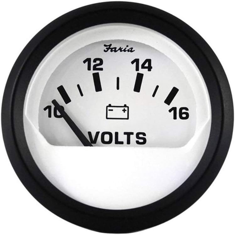 FARIA BEEDE 12911 Euro Voltmeter (10-16 VDC) - 2, White , Beige