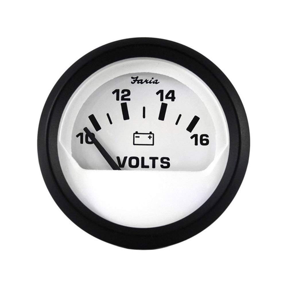 FARIA BEEDE 12911 Euro Voltmeter (10-16 VDC) - 2, White , Beige