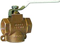 GROCO 3/4" NPT Bronze 3-Way Valve