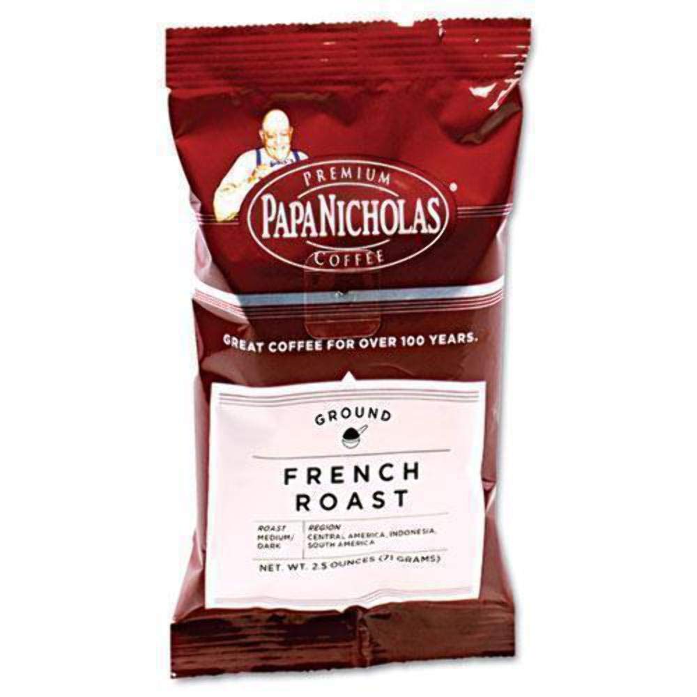 Papanicholas Coffee PCO25183 French Roast Dark Roast Premium Arabica Coffee Packets (Pack of 18), Brown