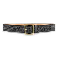 DUTYMAN 1-3/4" Basketweave Leather Garrison Belt - 100% Genuine Leather, No Fillers, Interchangeable Buckles