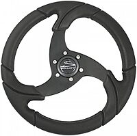 Schmitt Marine Folletto 14.2" Wheel - Black Polished Polyurethane - 3/4" Tapered Shaft w/Black Center Cap